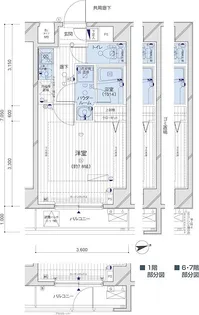 メインステージ府中中河原駅前【7階】の間取り