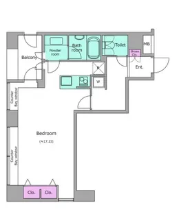 レジディアタワー麻布十番【5階】の間取り