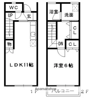 ヨーロピアンシャレー黒髪【1階】の間取り