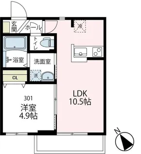 ASHIPI西谷【3階】の間取り
