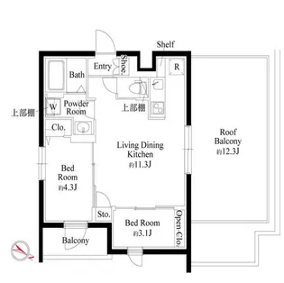 カーサピアッツァ杉並和田【4階】の間取り