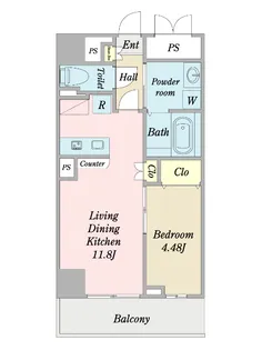 アヴニール習志野【8階】の間取り