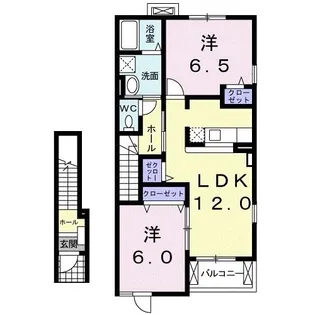 リヴィエール・エキ III【2階】の間取り