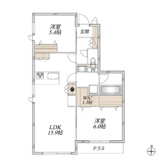 ARYA residence 御厨 II【1階】の間取り