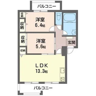 グランディール大和【1階】の間取り
