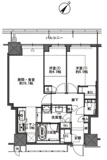 MID TOWER GRAND【19階】の間取り