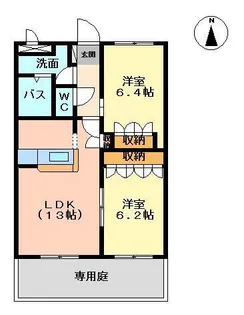 グレイス ヴィラII【1階】の間取り