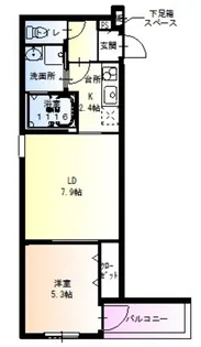 フジパレス三宝町【1階】の間取り