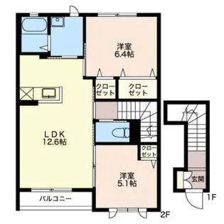 サンハイム B【2階】の間取り