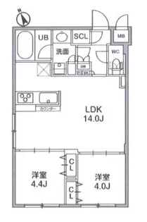 ルネサンスコート桜新町【1階】の間取り