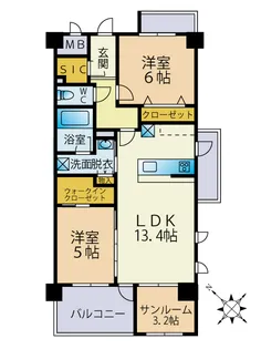 Luminous Terrace 諸岡【3階】の間取り
