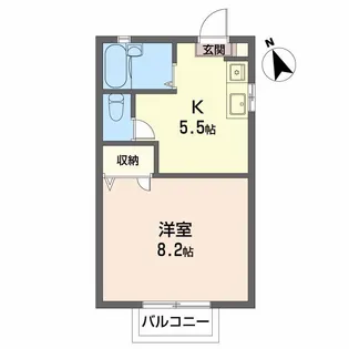 ディアス川南 B棟【1階】の間取り