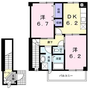 ニューシティ藤澤A棟【2階】の間取り