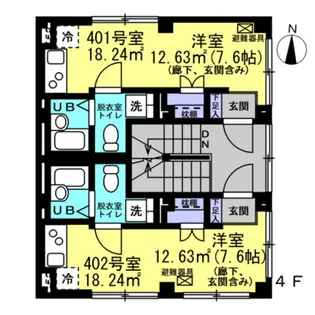 ザ・レジデンシャル蔵前【4階】の間取り