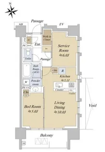 アクシルコート早稲田【6階】の間取り