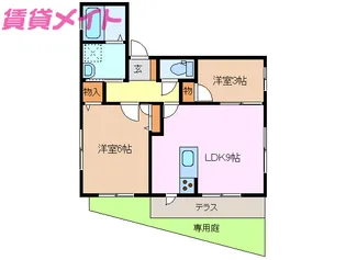 ラウンドヒルII【1階】の間取り