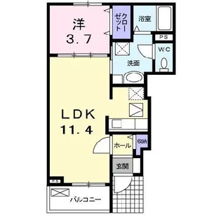 プロムネイド長井E【1階】の間取り