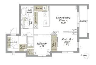桂高輪【3階】の間取り