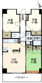 ウエストヴィレッジ【2階】の間取り