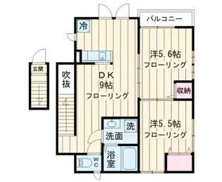 クアルティエーレ四ツ谷 B【2階】の間取り