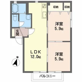 サンテラスA【2階】の間取り