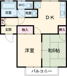 安納コーポB【1階】の間取り