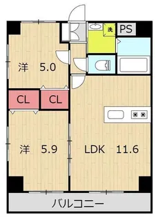 ブルマーレ【6階】の間取り