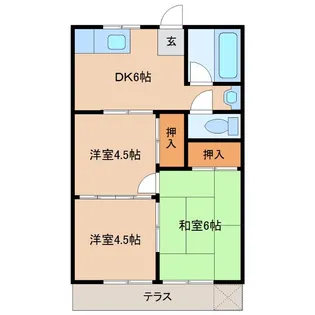 長友コーポ【1階】の間取り
