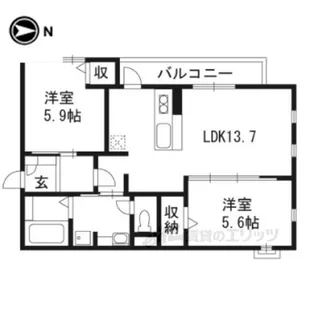 ミリカ中庄【1階】の間取り