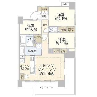 イニシア金町【3階】の間取り