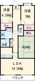 RMII高崎【8階】の間取り