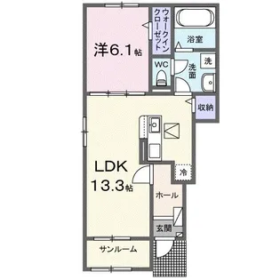 フォレスト 幸【1階】の間取り