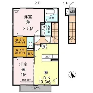 シャイン B棟【2階】の間取り