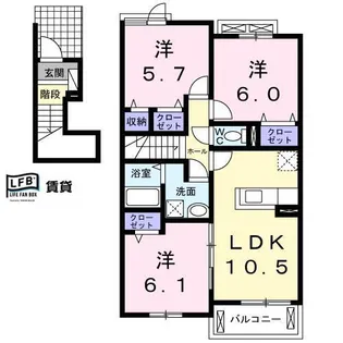 BEST HOUSE V A【2階】の間取り