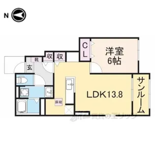 ウィズ・ユーA【1階】の間取り