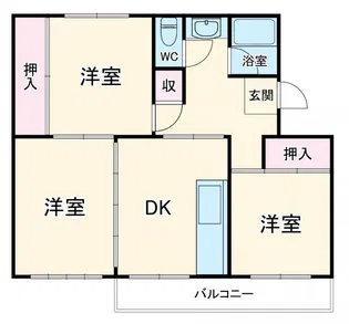 第二あやめ台団地6号棟【4階】の間取り