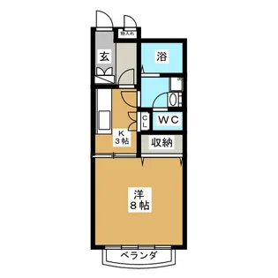 レジデンスヤマシチC【1階】の間取り