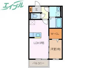 アヴァンセ中川原【2階】の間取り