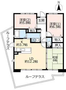 URパークタウン西武庫【2階】の間取り