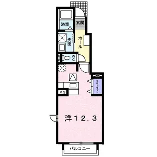 ウエスト.ウィング【1階】の間取り