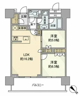 ブランズタワー豊洲【34階】の間取り
