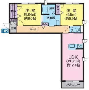 シャーメゾン三百人町【2階】の間取り