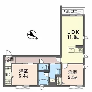 メゾンシュシュ【1階】の間取り