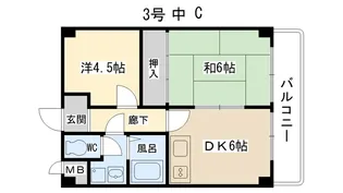 ラフィーネ深井清水【4階】の間取り
