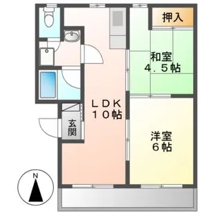 コーポマルイ【2階】の間取り