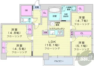 UranosS11【8階】の間取り