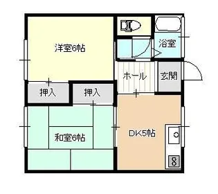 四ツ堀ハイツ【1階】の間取り