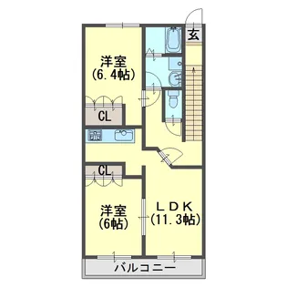 モーニング・グローリー【2階】の間取り
