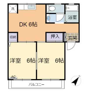 ドエル貝原【1階】の間取り