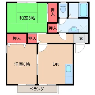 ノイホーフ若宮壱番舘【2階】の間取り